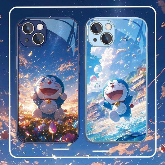 スマホケース  ドラえもんが星空に飛び込んでテーマ、  耐衝撃・防振性能に優れ、高級感あふれるスマホケースで、iPhone に対応