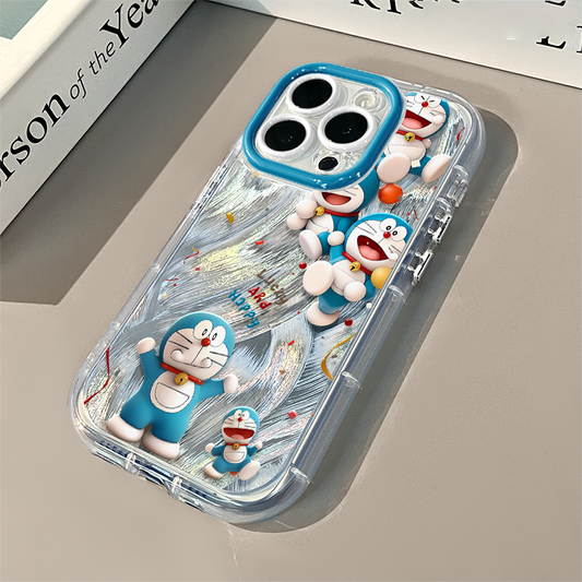 スマホケース  ドラえもんパーティーテーマ、  耐衝撃・防振性能に優れ、高級感あふれるスマホケースで、iPhone に対応
