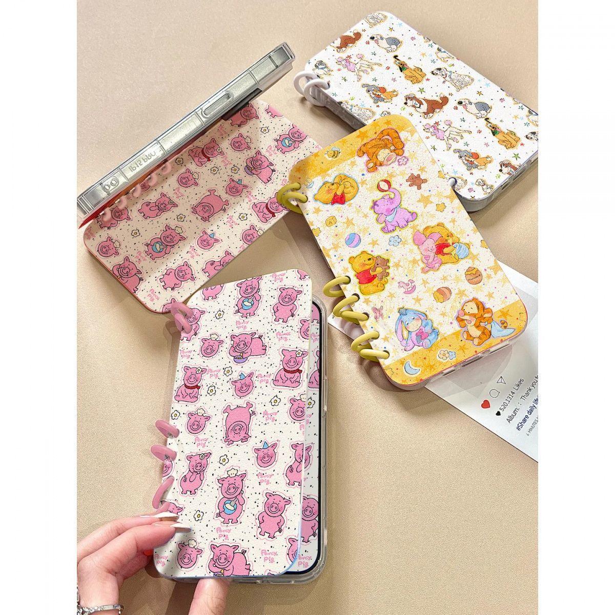 本型スマホケース   手帳型スマホケース  キャラクターの柔らかい 折りたたみ式 ノート型 スマホケース  iPhone に対応