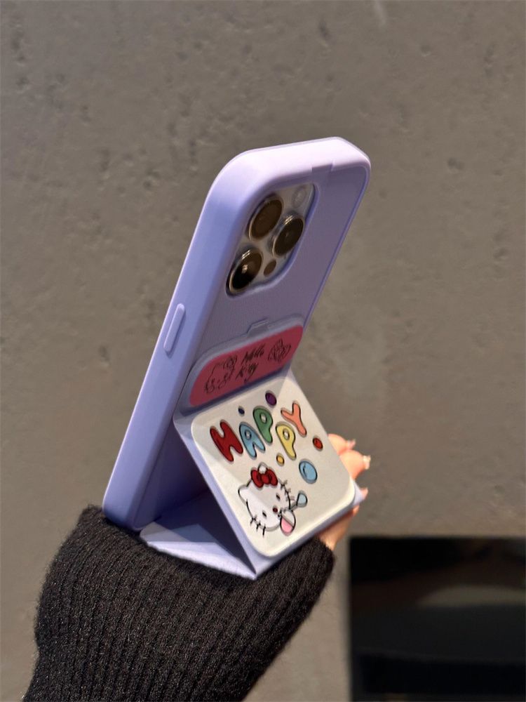 スマホケース ハローキティテーマ 磁石式折りたたみスマホケース 耐衝撃・防振性能に優れ、高級感あふれるスマホケースで、iPhone に対応