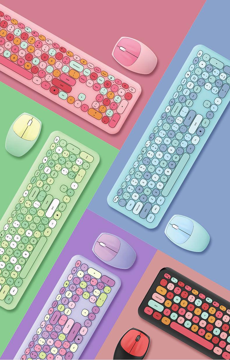 MOFII 2.4G 無線キーボード&マウス カラフル静音タイプ ワイヤレス 2.4 キーボード&マウスセット - BicMart