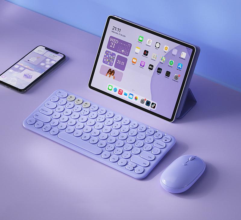 BOWキーボードマウスセット|ワイヤレス・おしゃれ・タブレット/PC/スマホ対応・Bluetooth接続・充電可能・長時間稼働 - BicMart