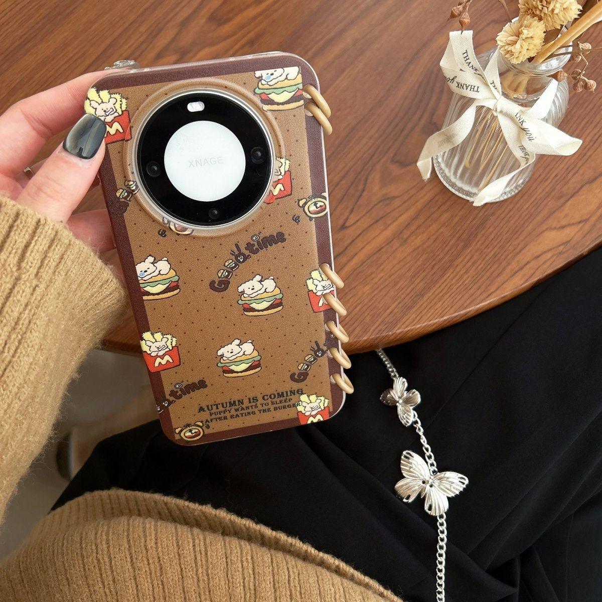 本型スマホケース 可愛いテーマ  手帳型スマホケース キャラクターの柔らかい 折りたたみ式 ノート型 スマホケース  iPhone に対応