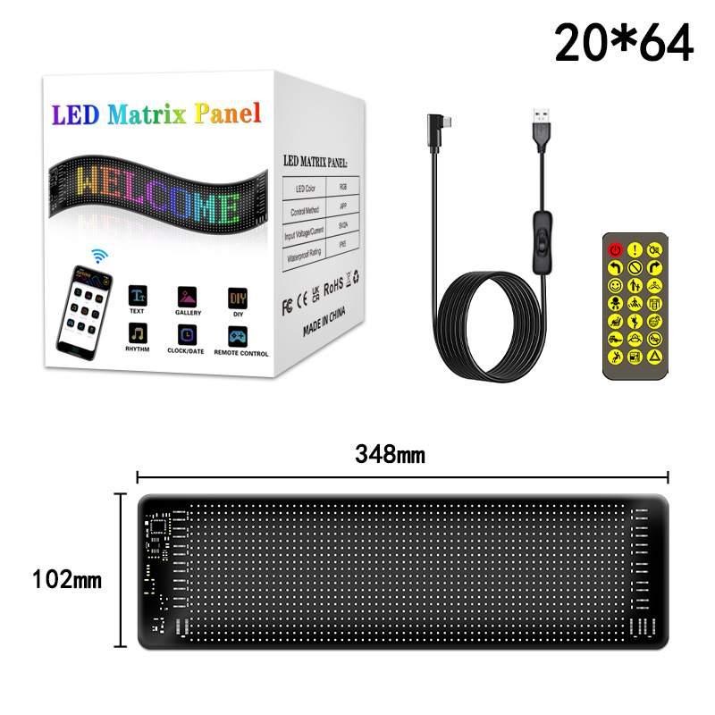 カー用品 悪魔の目 LEDフレキシブルディスプレイ|車用・Bluetooth対応・広告用・スマート・カーステッカー・IP65防水・ソフトディスプレイ