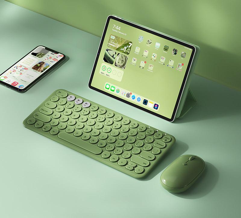 BOWキーボードマウスセット|ワイヤレス・おしゃれ・タブレット/PC/スマホ対応・Bluetooth接続・充電可能・長時間稼働 - BicMart