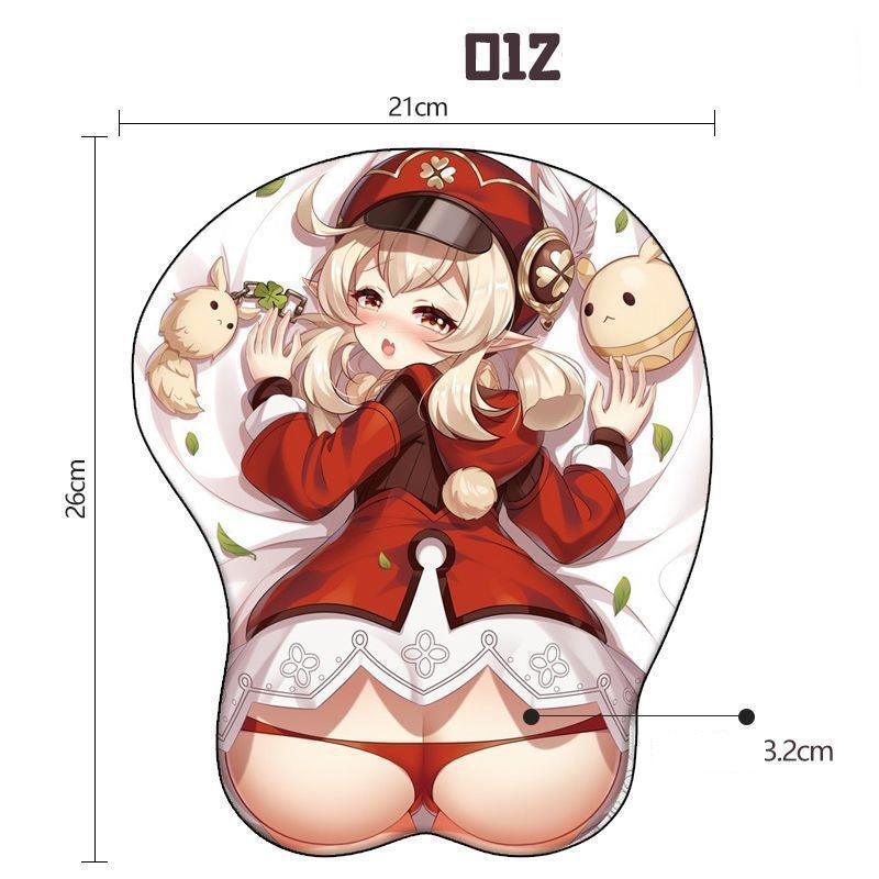 原神シリーズの立体 3D シリコンキーボード手首 サポート&マウスパッド - BicMart