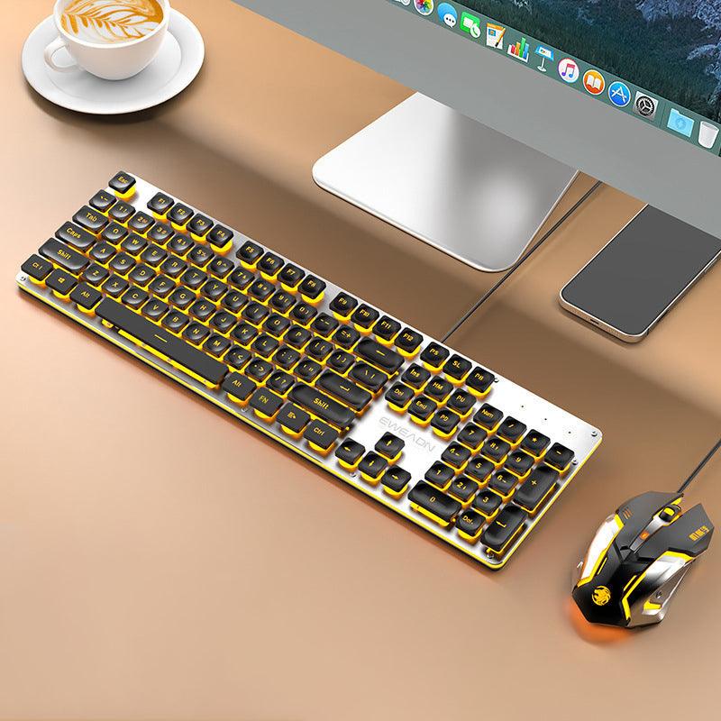 有線 透明 ゲーミングキーボードマウスセット| USB接続 ライト静音 滑り止め 高さ調整可能 茶軸 - BicMart