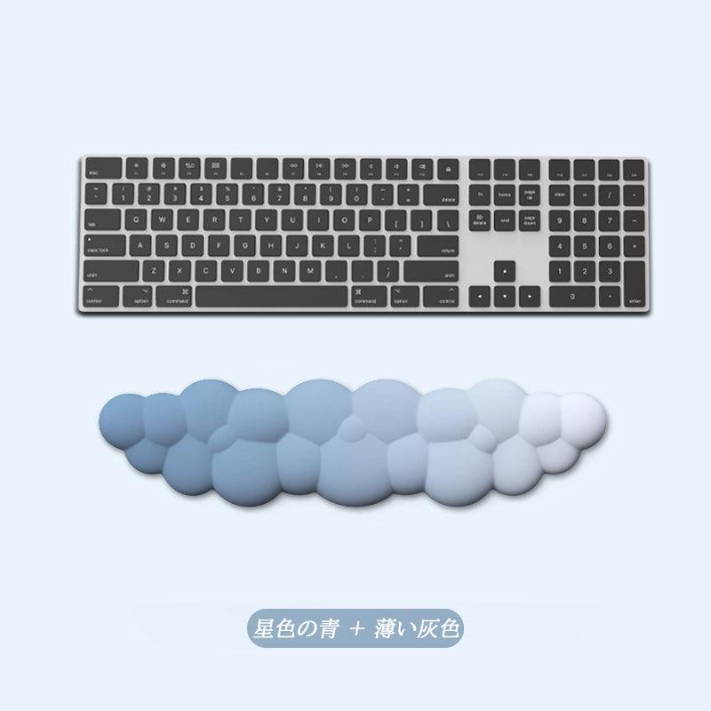 グラデーションクラウド型キーボード手のひらトレイとメモリーフォームとシリコンで作られた手首を守るマウスパッド - BicMart