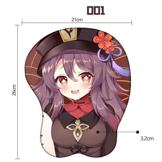 原神シリーズの立体 3D シリコンキーボード手首 サポート&マウスパッド - BicMart