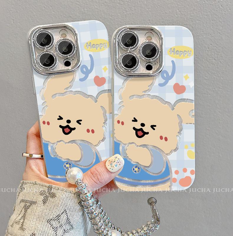 くっつくプリン デザイン 高級感あふれる 紐付き スマホケース iPhone に対応