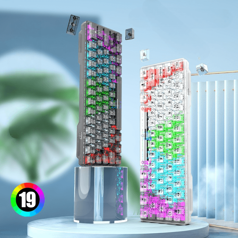 キーボード|透明・有線・メカニカルキーボード・ホットスワップ・発光・オフィス・ゲーム・エレクトロニクス・透明感 - BicMart