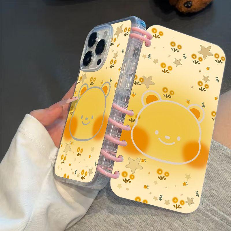 本型スマホケース 可愛いテーマ 手帳型スマホケース キャラクターの柔らかい 折りたたみ式 ノート型 スマホケース  iPhone に対応