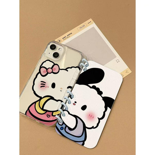 本型スマホケース  ハローキティテーマ 手帳型スマホケース キャラクターの柔らかい 折りたたみ式 ノート型 スマホケース  iPhone に対応