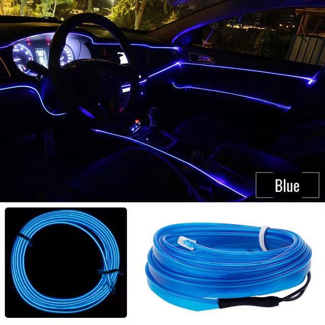 車内環境光 LED 車用雰囲気ライトバー 5M+USBポートを差し込むと点灯します 点滅しません