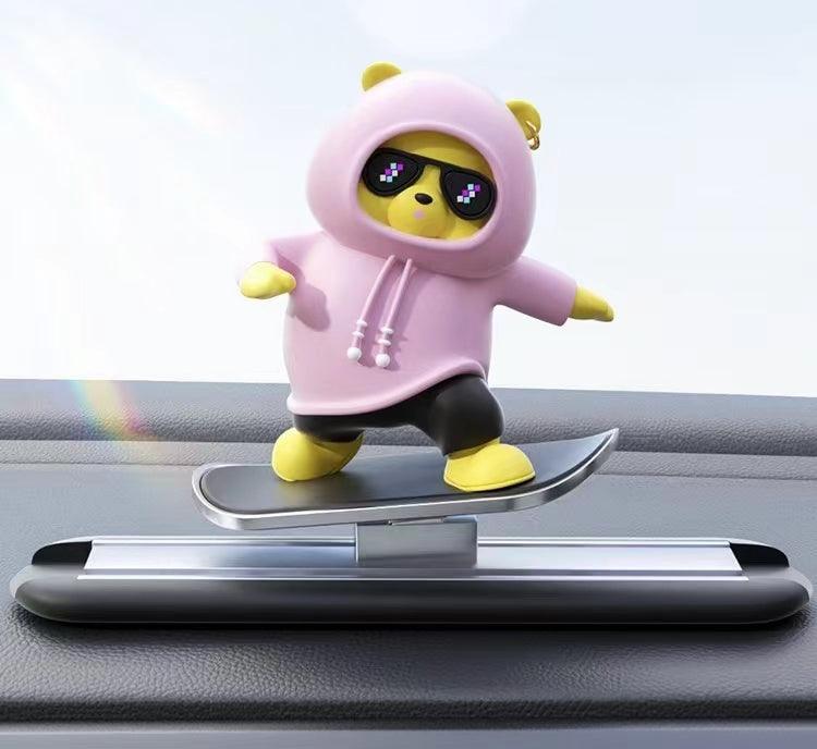 カー用品 車飾り 漫画クマ人形センターコンソール可愛いクマちゃん クリエイティブ車内アクセサリー