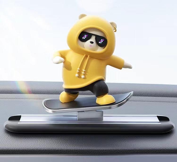 カー用品 車飾り 漫画クマ人形センターコンソール可愛いクマちゃん クリエイティブ車内アクセサリー