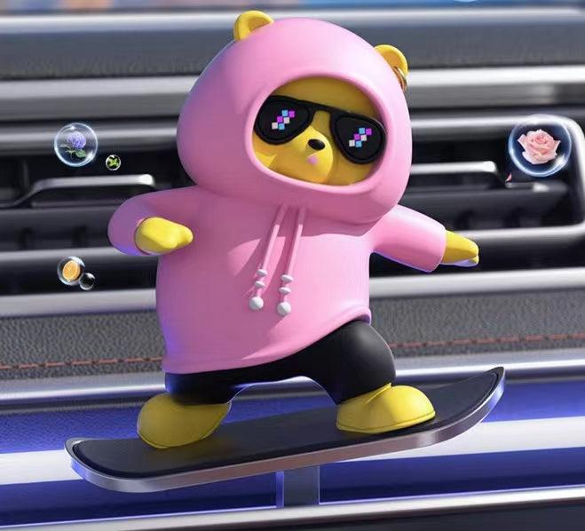 カー用品 車飾り 漫画クマ人形センターコンソール可愛いクマちゃん クリエイティブ車内アクセサリー