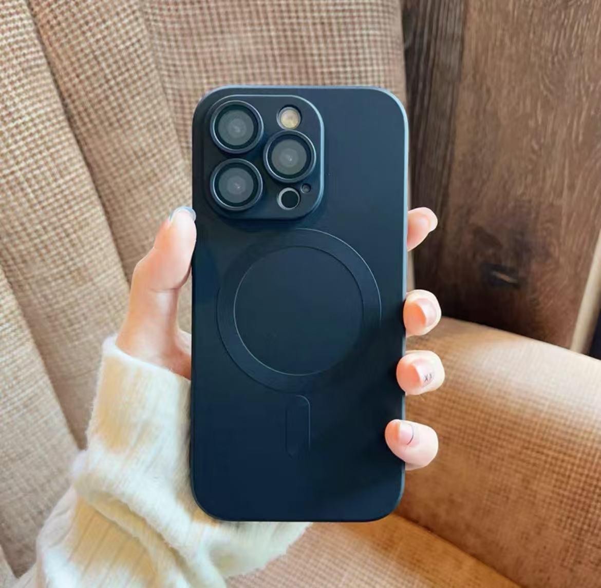 スマホケース  マグネット式スマホケース レンズ保護フィルム付き リングマグネット付きスマホケースで、iPhone11~17 に対応