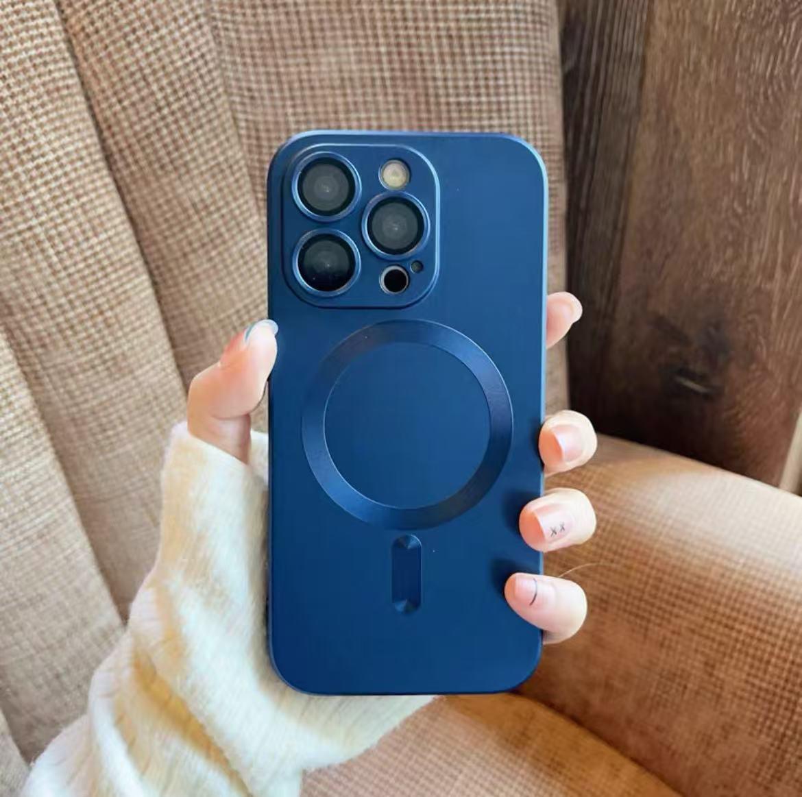 スマホケース  マグネット式スマホケース レンズ保護フィルム付き リングマグネット付きスマホケースで、iPhone 11~17に対応