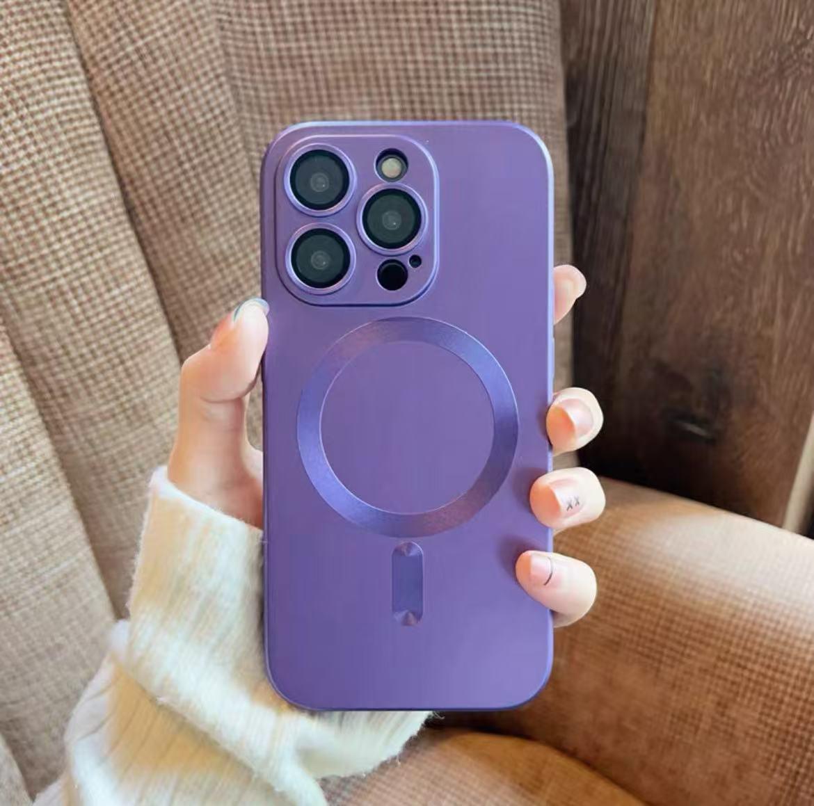 スマホケース  マグネット式スマホケース レンズ保護フィルム付き リングマグネット付きスマホケースで、iPhone11~17 に対応