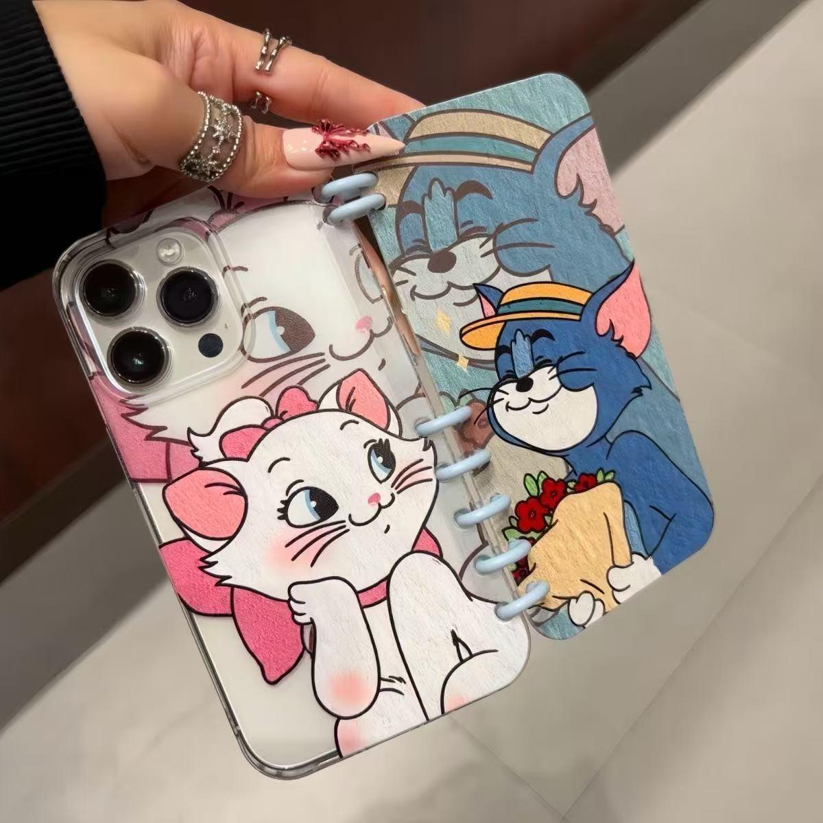 本型スマホケース 可愛いテーマ 手帳型スマホケース キャラクターの柔らかい 折りたたみ式 ノート型 スマホケース  iPhone に対応