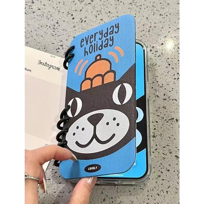 本型スマホケース 可愛いテーマ 手帳型スマホケース キャラクターの柔らかい 折りたたみ式 ノート型 スマホケース  iPhone に対応