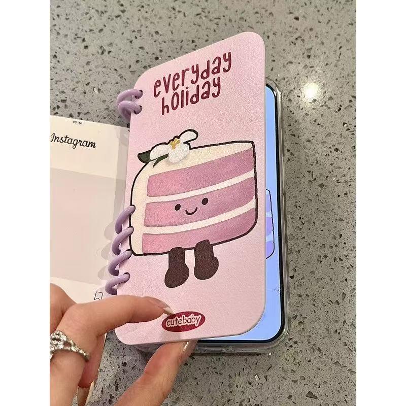 本型スマホケース 可愛いテーマ 手帳型スマホケース キャラクターの柔らかい 折りたたみ式 ノート型 スマホケース  iPhone に対応