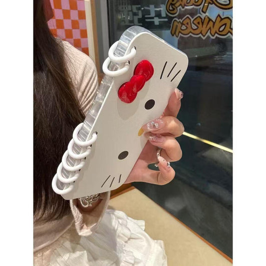 本型スマホケース  ハローキティテーマ 手帳型スマホケース キャラクターの柔らかい 折りたたみ式 ノート型 スマホケース  iPhone に対応
