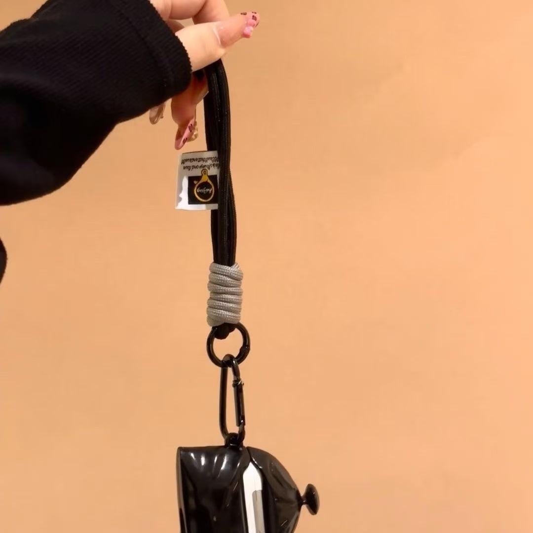 イヤホン保護カバー    超大人気 黒いゴミ袋 デザイン イヤホンケース