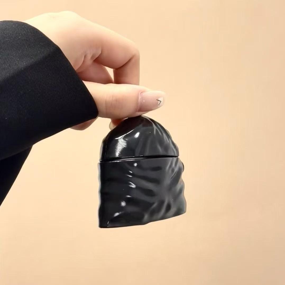 イヤホン保護カバー    超大人気 黒いゴミ袋 デザイン イヤホンケース