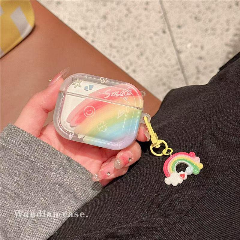 イヤホン保護カバー   超大人気  グラフィティレインボー デザイン イヤホンケース