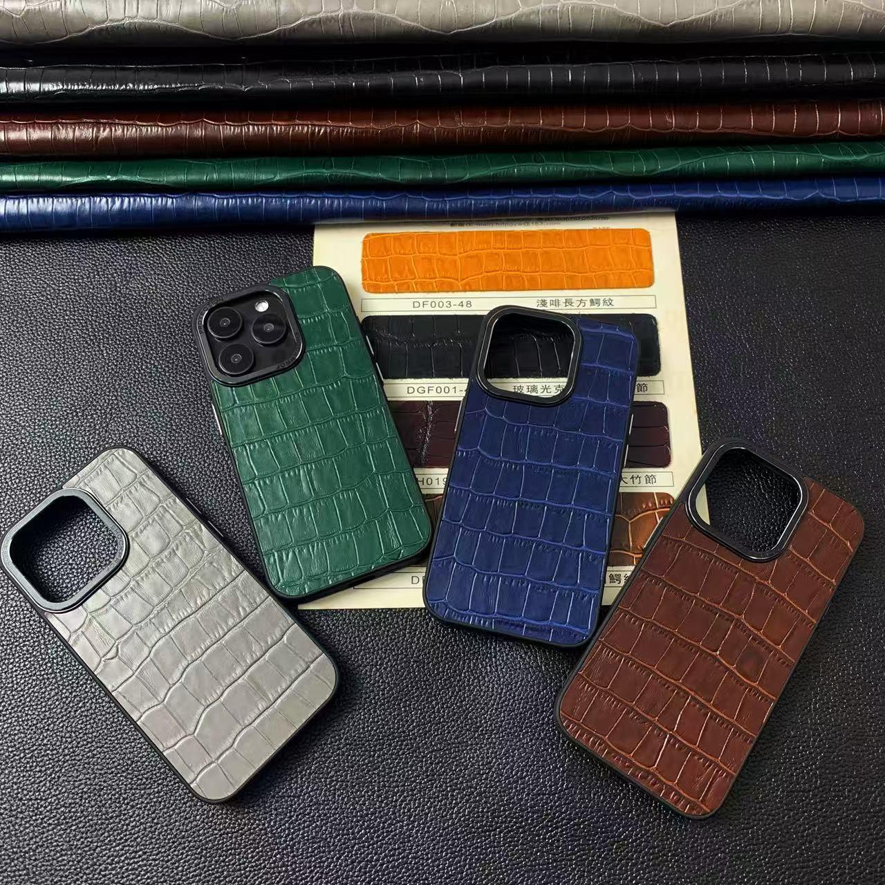 スマホケース 本格的な牛皮シリーズ  耐衝撃・防振性能に優れ、高級感あふれるスマホケースで、iPhone に対応