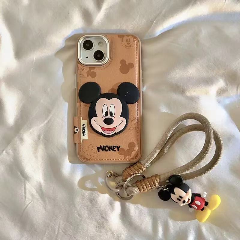 スマホケース  ミッキーマウスをテーマにした高品質なレザー製  耐衝撃・防振性能に優れ、高級感あふれるスマホケースで、iPhone に対応