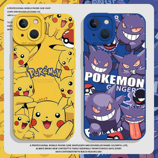 スマホケース   4 種類のポケモンテーマのスマホケース  3 種類のカラー  耐衝撃・防振性能に優れ、高級感あふれるスマホケースで、iPhone に対応