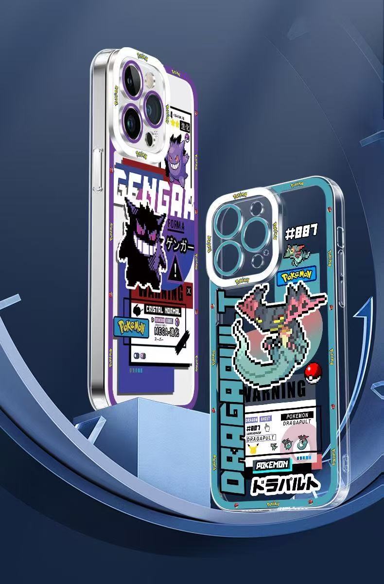 スマホケース  ピクセル風ポケモンテーマ  耐衝撃・防振性能に優れ、高級感あふれるスマホケースで、iPhone に対応