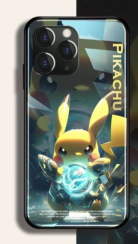 スマホケース  Q 萌なポケモンが強化ガラスのスマホケースに登場  耐衝撃・防振性能に優れ、高級感あふれるスマホケースで、iPhone に対応