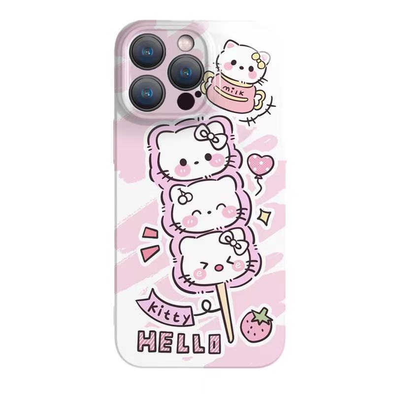 スマホケース ハローキティのつなぎテーマ 耐衝撃・防振性能に優れ、高級感あふれるスマホケースで、iPhone に対応