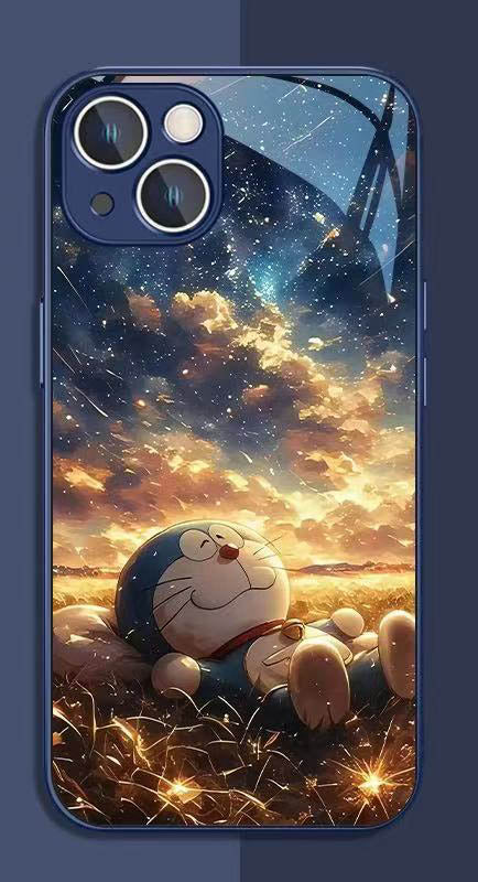 スマホケース  ドラえもんが星空に飛び込んでテーマ、  耐衝撃・防振性能に優れ、高級感あふれるスマホケースで、iPhone に対応