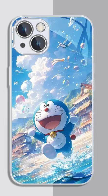 スマホケース  ドラえもんが星空に飛び込んでテーマ、  耐衝撃・防振性能に優れ、高級感あふれるスマホケースで、iPhone に対応