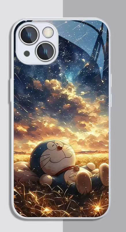 スマホケース  ドラえもんが星空に飛び込んでテーマ、  耐衝撃・防振性能に優れ、高級感あふれるスマホケースで、iPhone に対応
