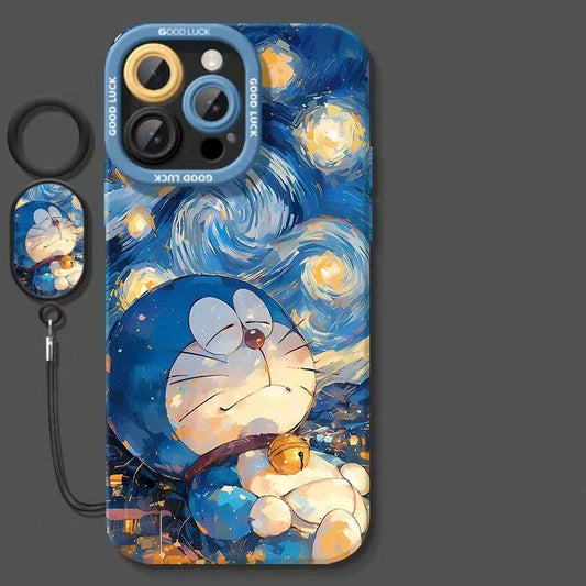 スマホケース  人気のドラえもんをデザインテーマ  指輪付き 耐衝撃・防振性能に優れ、高級感あふれるスマホケースで、iPhone に対応