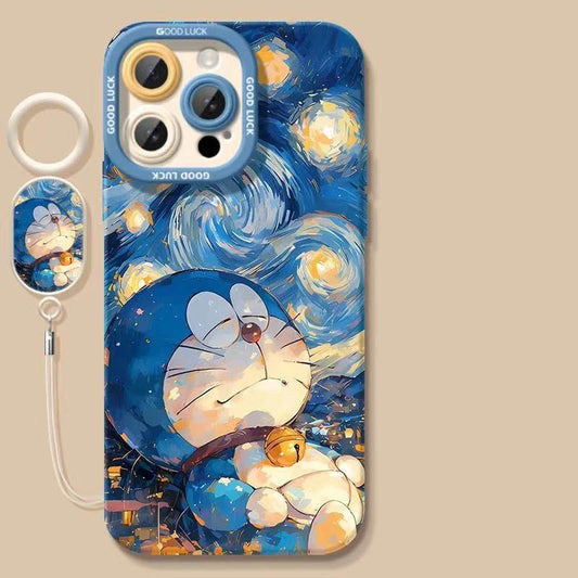 スマホケース  人気のドラえもんをデザインテーマ  指輪付き 耐衝撃・防振性能に優れ、高級感あふれるスマホケースで、iPhone に対応