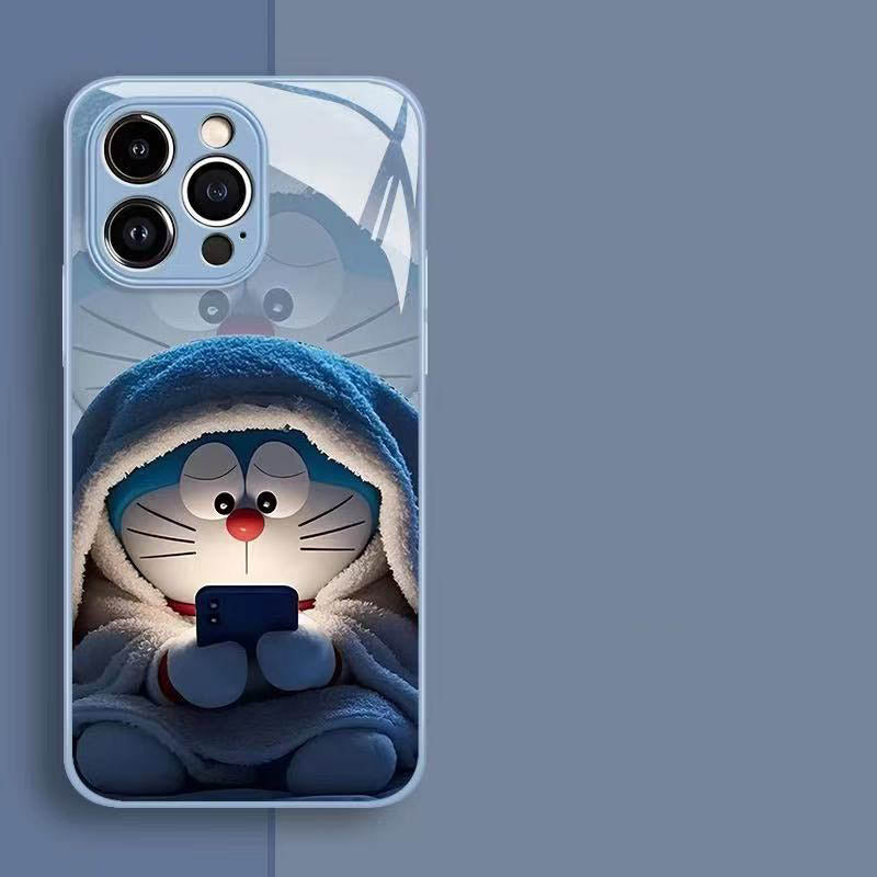 スマホケース  超可愛いパジャマ姿のドラえもんテーマ、  耐衝撃・防振性能に優れ、高級感あふれるスマホケースで、iPhone に対応