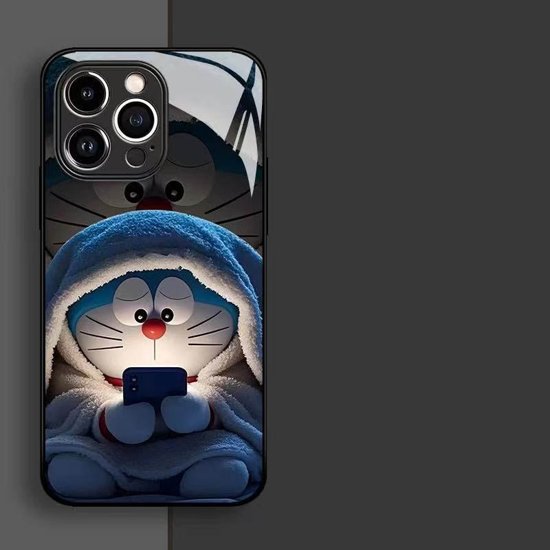 スマホケース  超可愛いパジャマ姿のドラえもんテーマ、  耐衝撃・防振性能に優れ、高級感あふれるスマホケースで、iPhone に対応