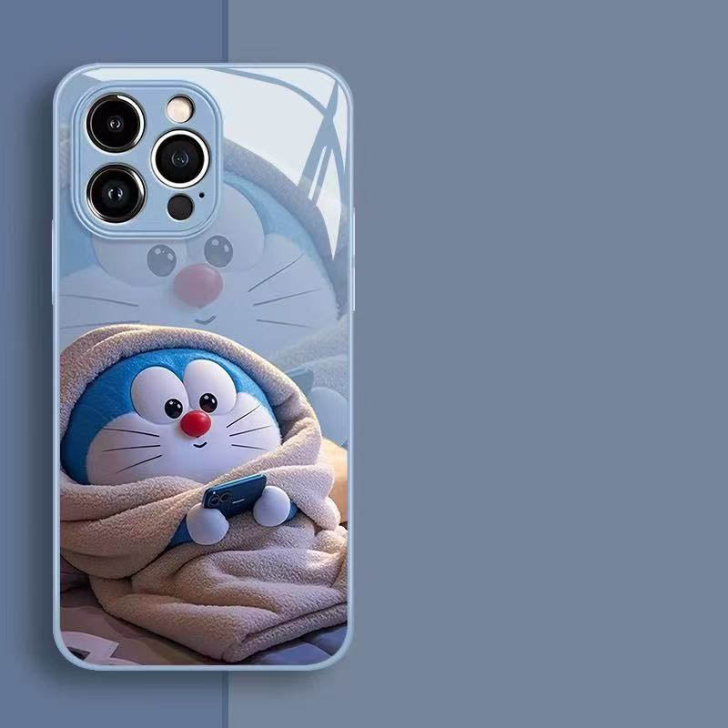 スマホケース  超可愛いパジャマ姿のドラえもんテーマ、  耐衝撃・防振性能に優れ、高級感あふれるスマホケースで、iPhone に対応