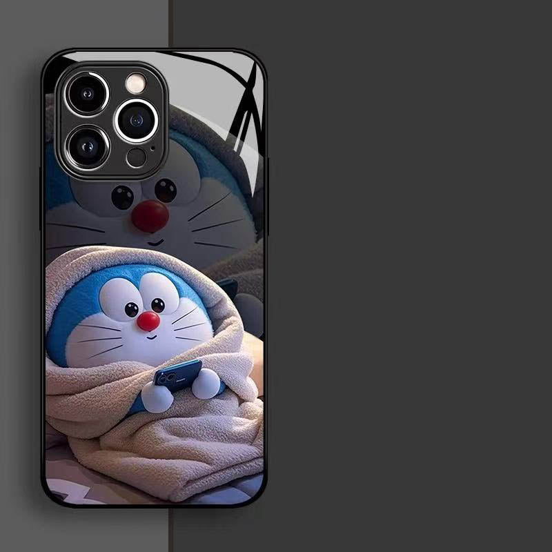 スマホケース  超可愛いパジャマ姿のドラえもんテーマ、  耐衝撃・防振性能に優れ、高級感あふれるスマホケースで、iPhone に対応