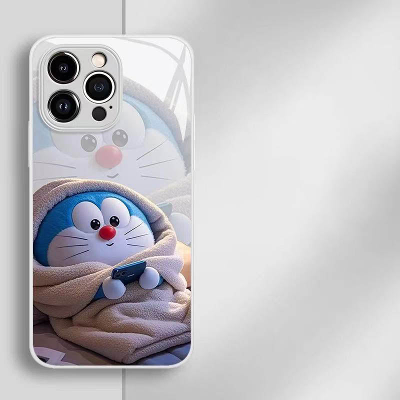 スマホケース  超可愛いパジャマ姿のドラえもんテーマ、  耐衝撃・防振性能に優れ、高級感あふれるスマホケースで、iPhone に対応