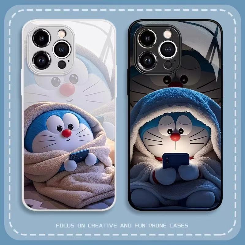 スマホケース  超可愛いパジャマ姿のドラえもんテーマ、  耐衝撃・防振性能に優れ、高級感あふれるスマホケースで、iPhone に対応