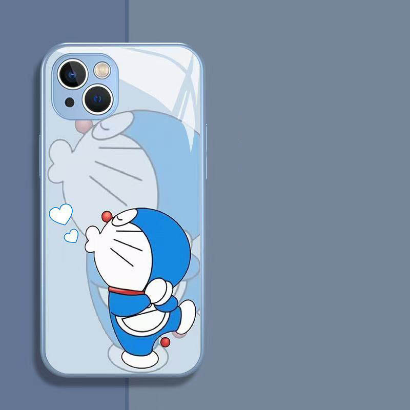スマホケース  ドラえもんカップルテーマ、  耐衝撃・防振性能に優れ、高級感あふれるスマホケースで、iPhone に対応