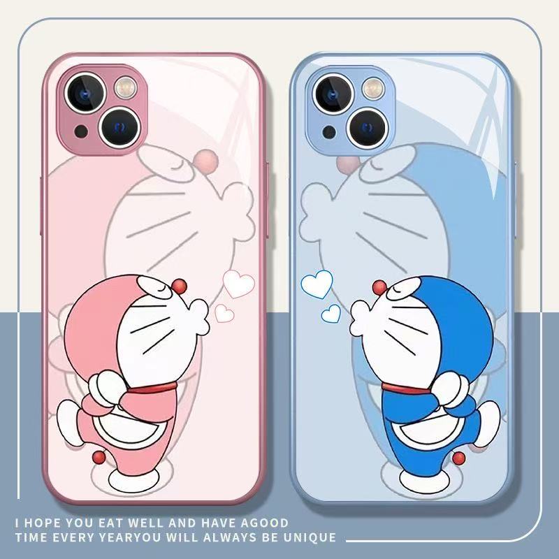 スマホケース  ドラえもんカップルテーマ、  耐衝撃・防振性能に優れ、高級感あふれるスマホケースで、iPhone に対応